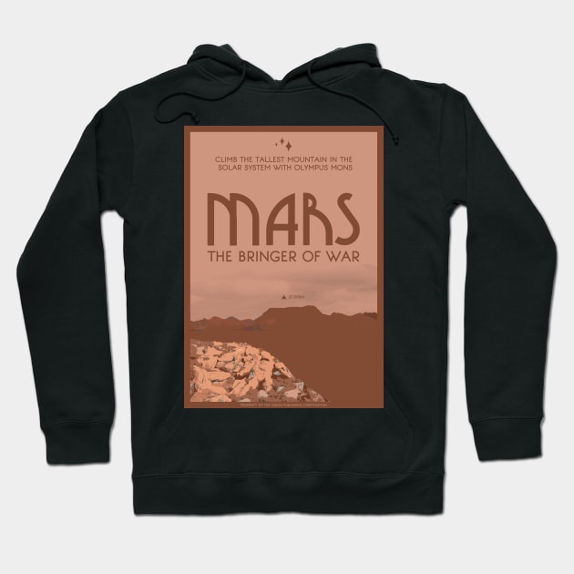 Art Deco Space Travel Poster - Mars Hoodie by Walford-Designs